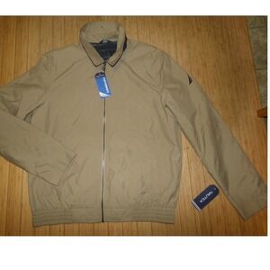 NAUTICA MENS L/S ZIP YACHT JACKET~TAN~SZ LRG~NWT